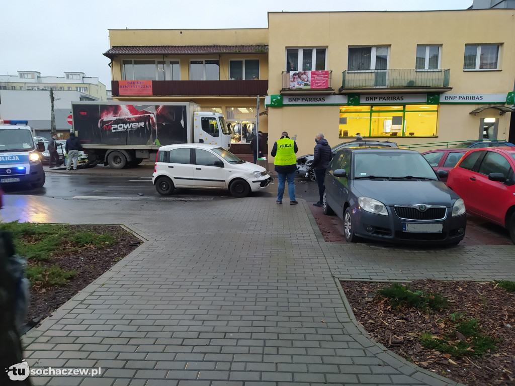 Zderzenie czterech samochodów przy Żeromskiego
