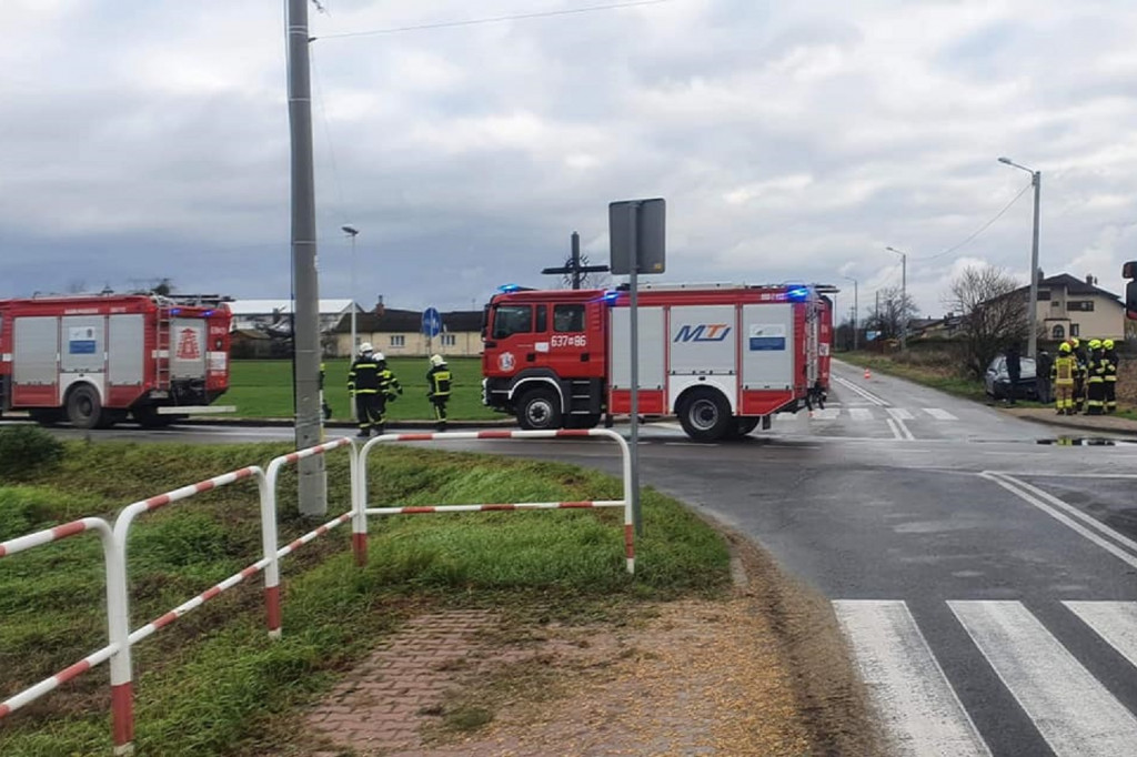 Poszkodowana kobieta w ciąży w Szymanowie