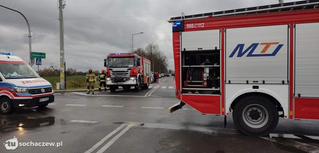 Poszkodowana kobieta w ciąży w Szymanowie