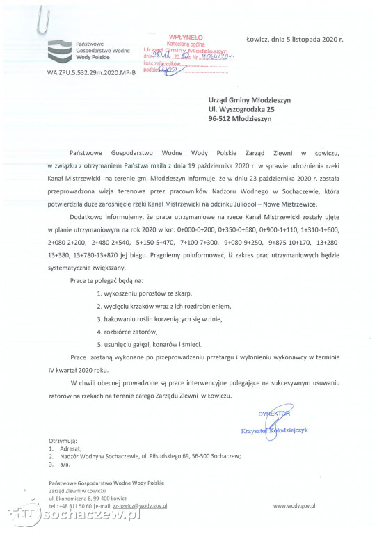 Kanał Mistrzewice będzie oczyszczony
