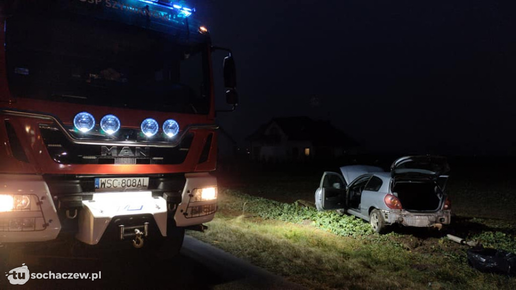 Zderzenie dwóch osobówek w Szymanowie