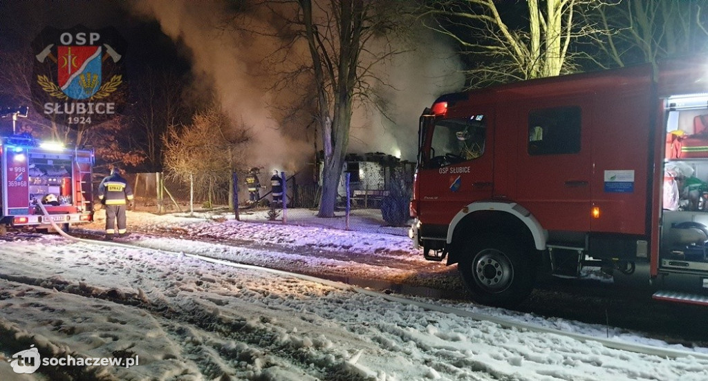 Pożar budynku w Grzybowie