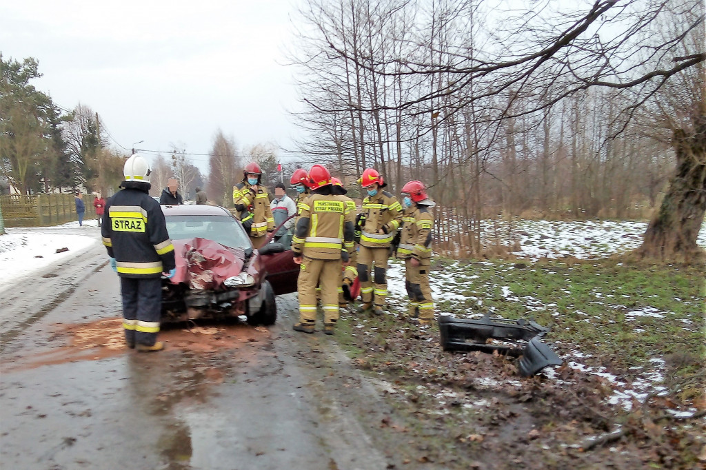 Henryków: osobówka uderzyła w drzewo