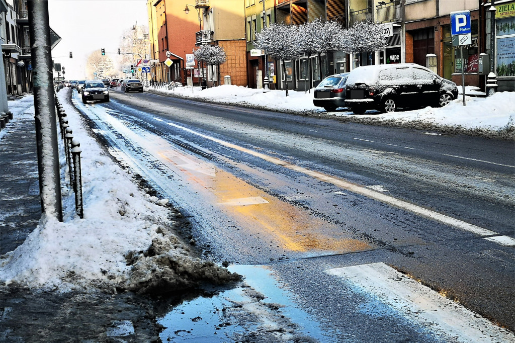 Gołoledź w Sochaczewie 18.02.2021