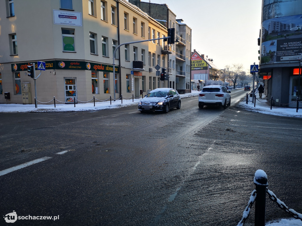 Gołoledź w Sochaczewie 18.02.2021