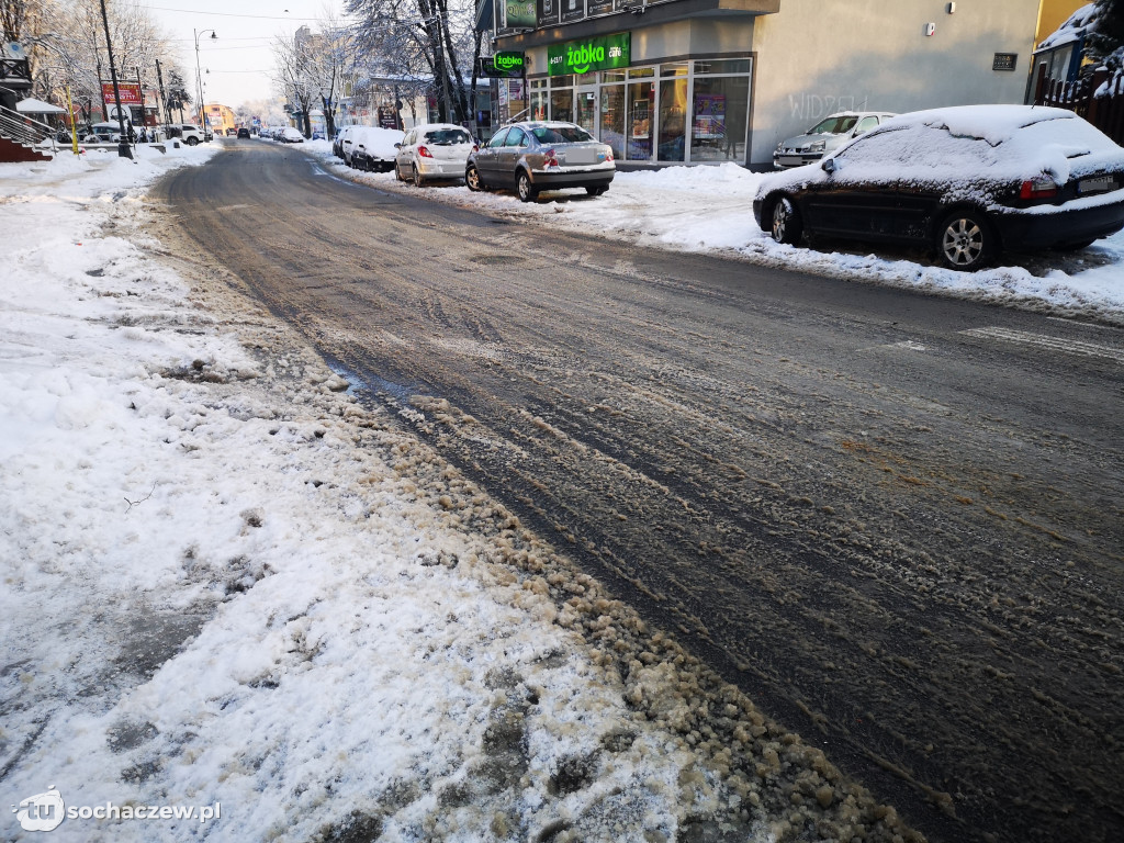 Gołoledź w Sochaczewie 18.02.2021