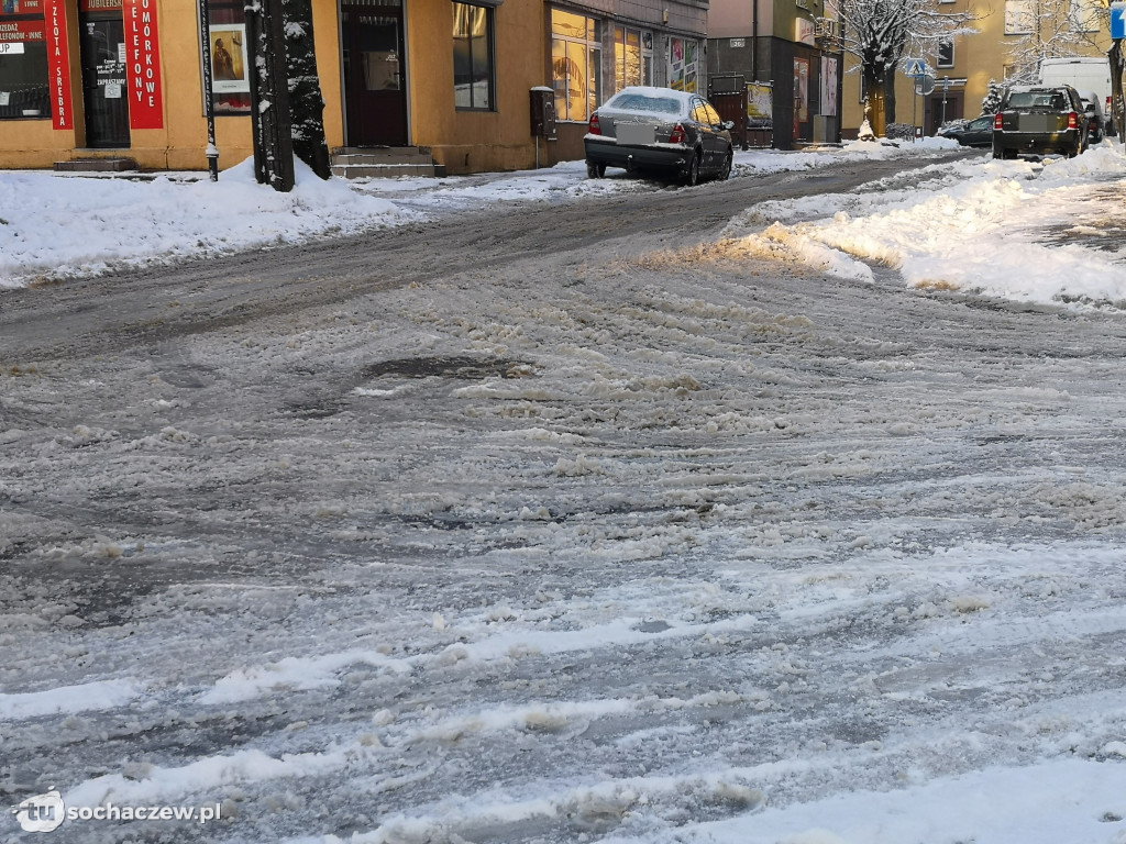 Gołoledź w Sochaczewie 18.02.2021