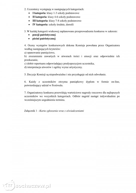 Nie mówię szeptem... regulamin i karta zgłoszenia