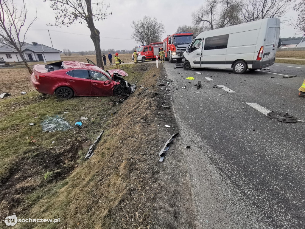 Wypadek w Kożuszkach-Parcel. Relacja KP PSP Sochaczew