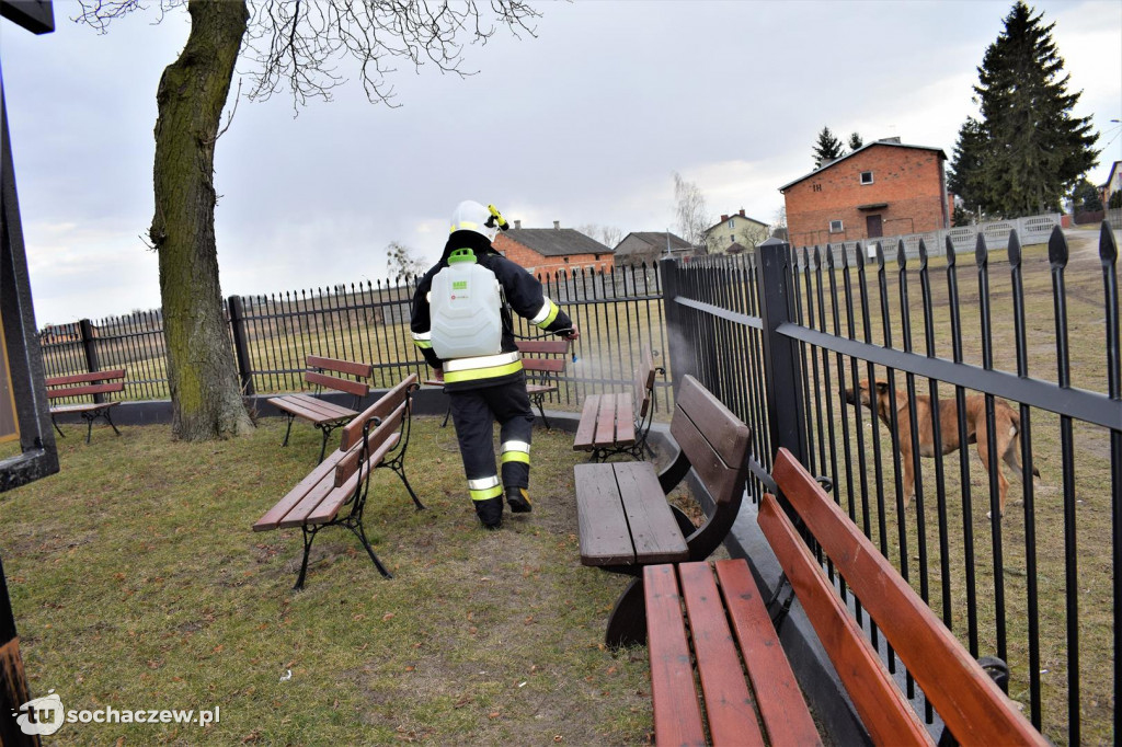 OSP Giżyce akcja dezynfekcja 20.03.2021