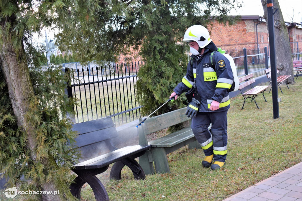 OSP Giżyce akcja dezynfekcja 20.03.2021