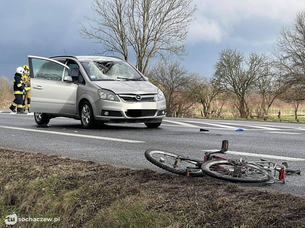 Potrącenie rowerzysty w Chrzczanach