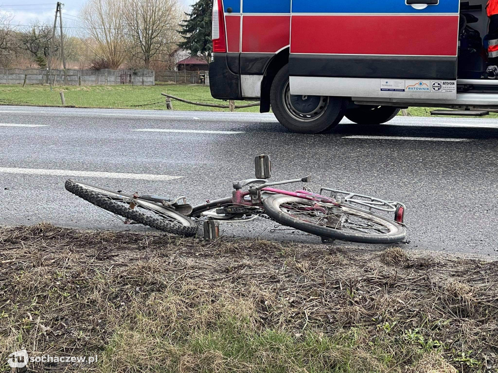 Potrącenie rowerzysty w Chrzczanach