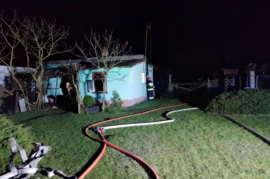Pożar budynku w Kamionie Małym