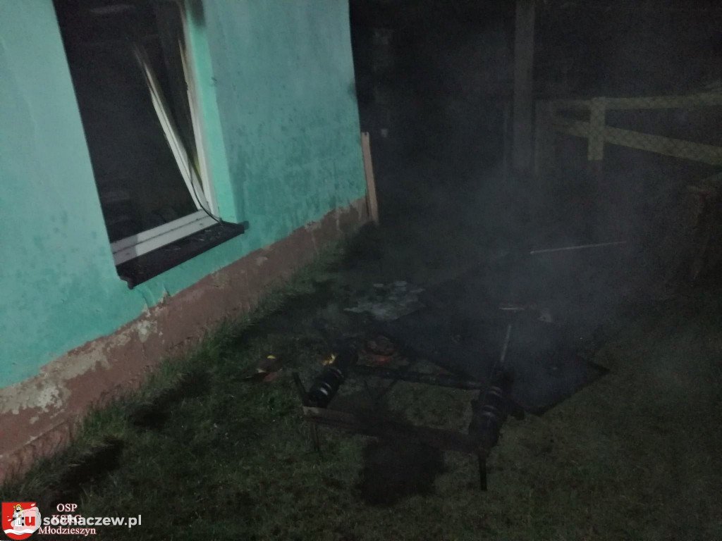 Pożar budynku w Kamionie Małym