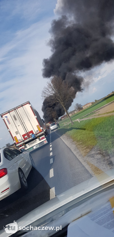 Pożar ciężarówki na DK 50 w Janowie