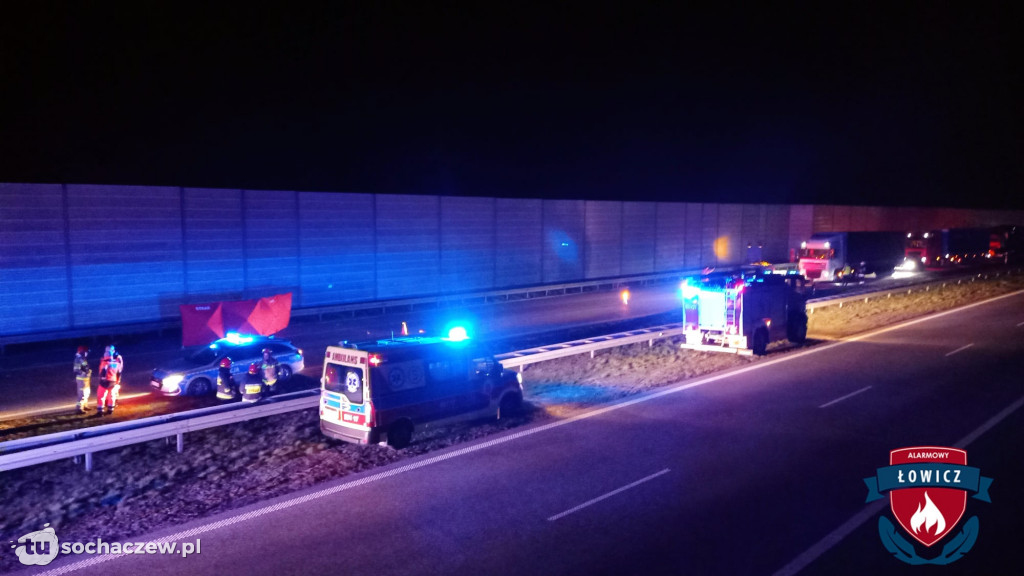 Wypadek na A2. Zginął pieszy