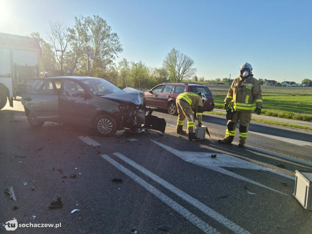 Zderzenie samochodów na DK 92