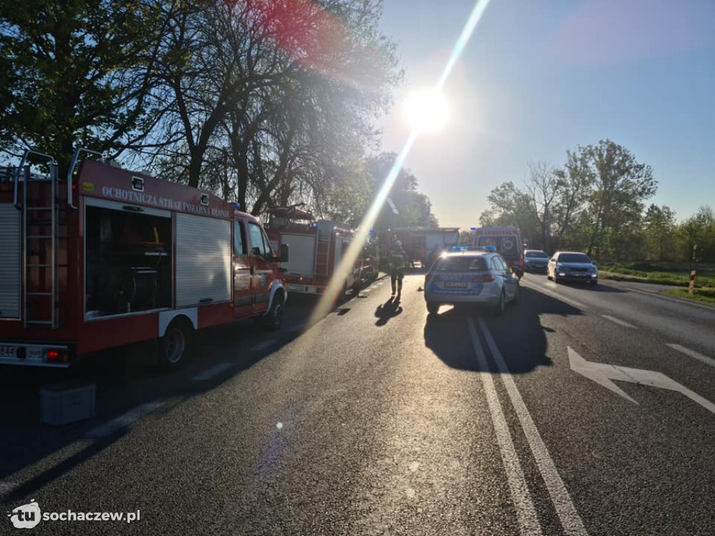 Zderzenie samochodów na DK 92