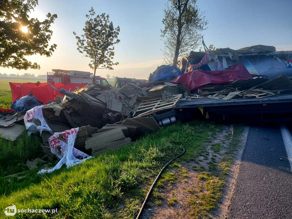 Śmiertelne zderzenie ciężarówek w powiecie płockim