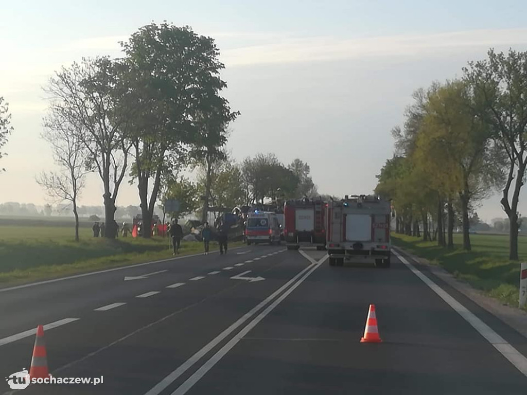 Śmiertelne zderzenie ciężarówek w powiecie płockim