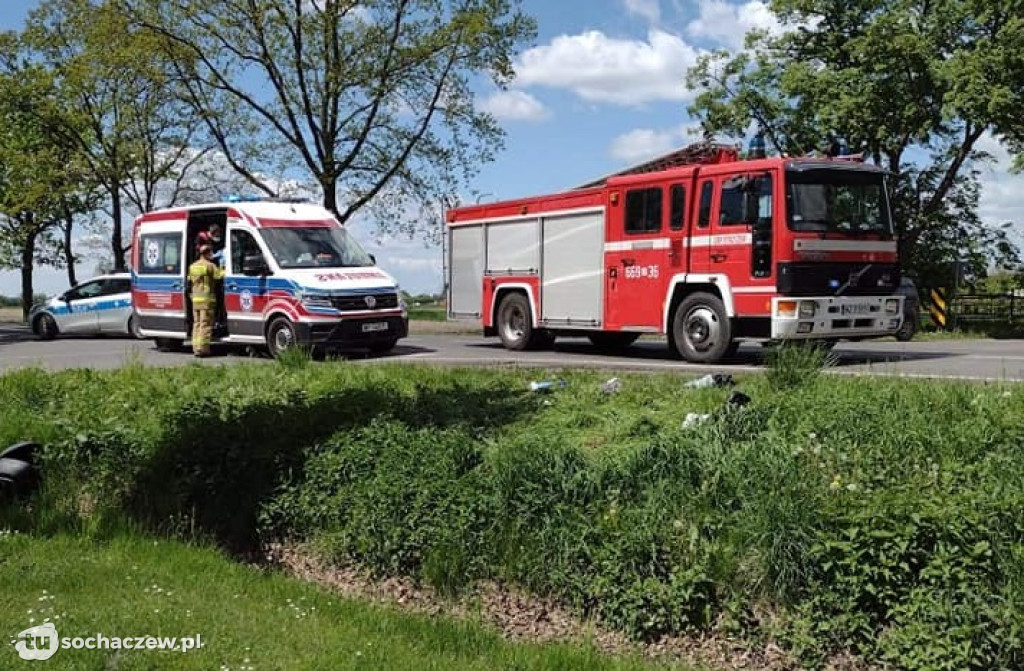 Wypadek w Łazach. Dwie osoby poszkodowane