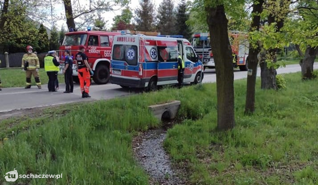 Wypadek w Łazach. Dwie osoby poszkodowane