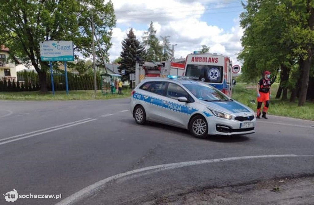 Wypadek w Łazach. Dwie osoby poszkodowane