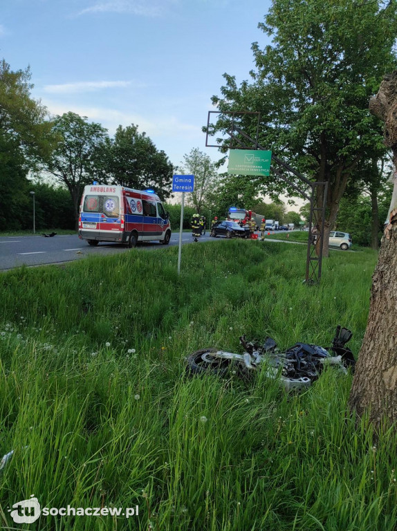 Wypadek na DK 92 w gminie Teresin