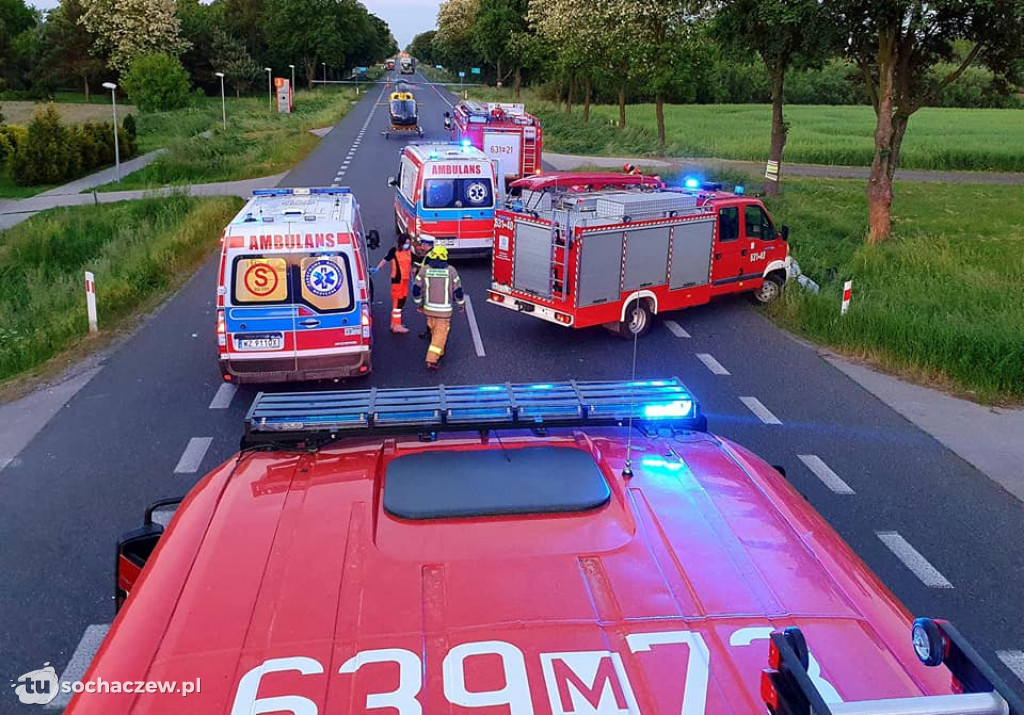 Wypadek na DK92 w Kożuszkach Kolonii