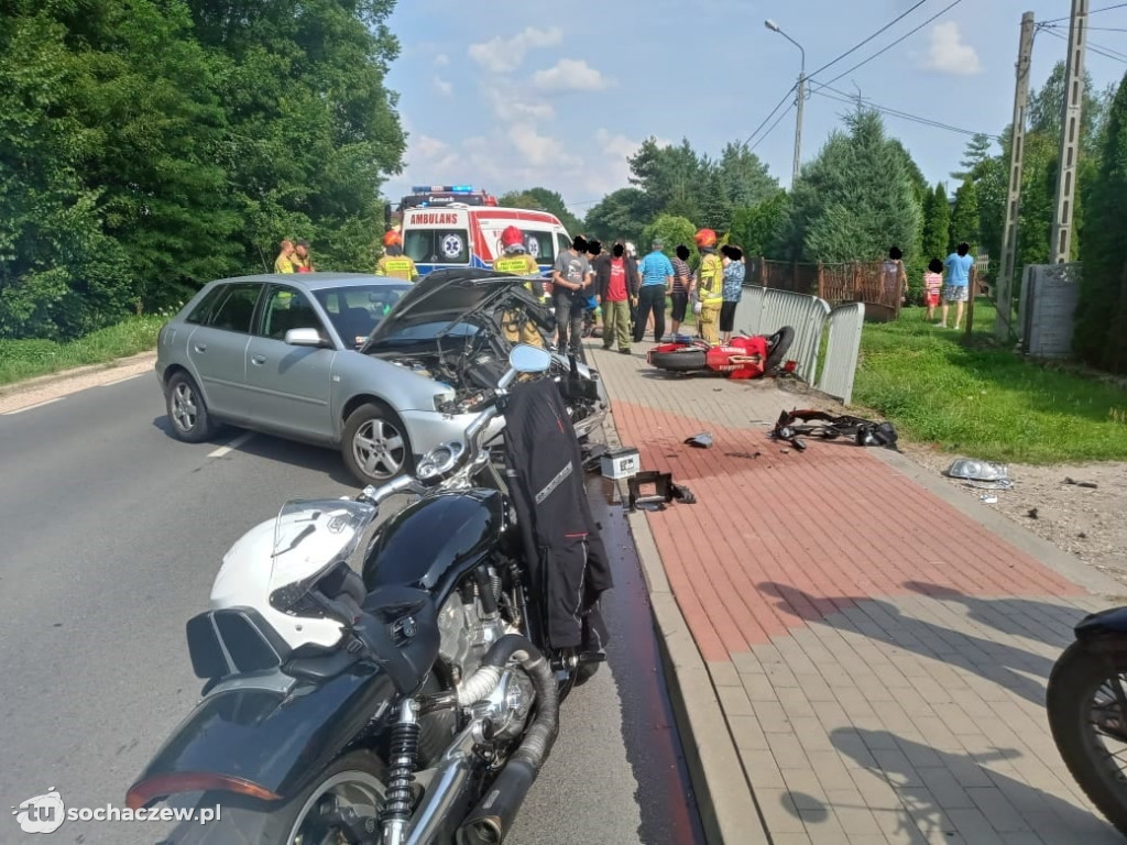 Wypadek motocyklisty w Komorowie