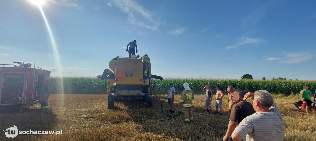 Pożar kombajnu w Kościelnej Górze