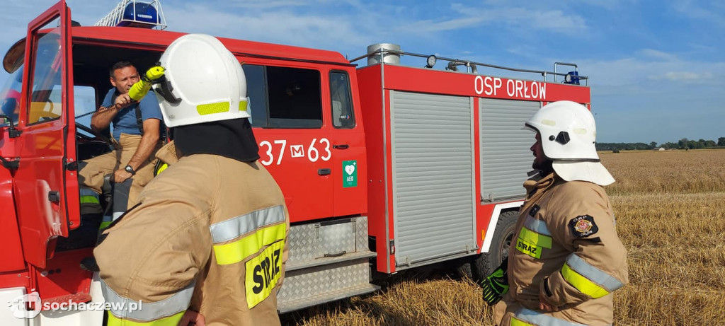 Pożar kombajnu w Kościelnej Górze