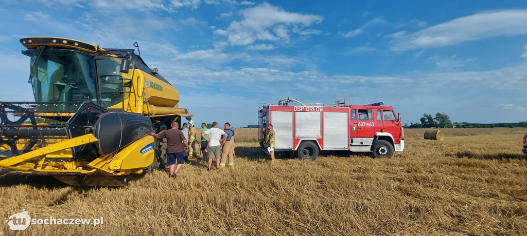Pożar kombajnu w Kościelnej Górze