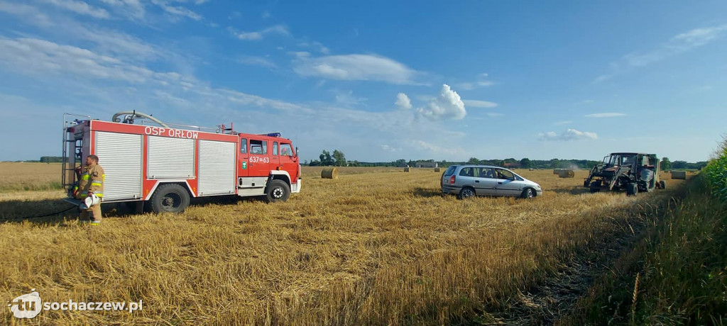 Pożar kombajnu w Kościelnej Górze