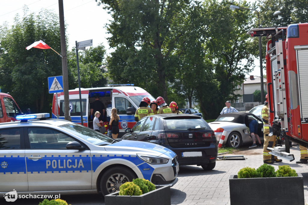 Zderzenie trzech aut na Piłsudskiego