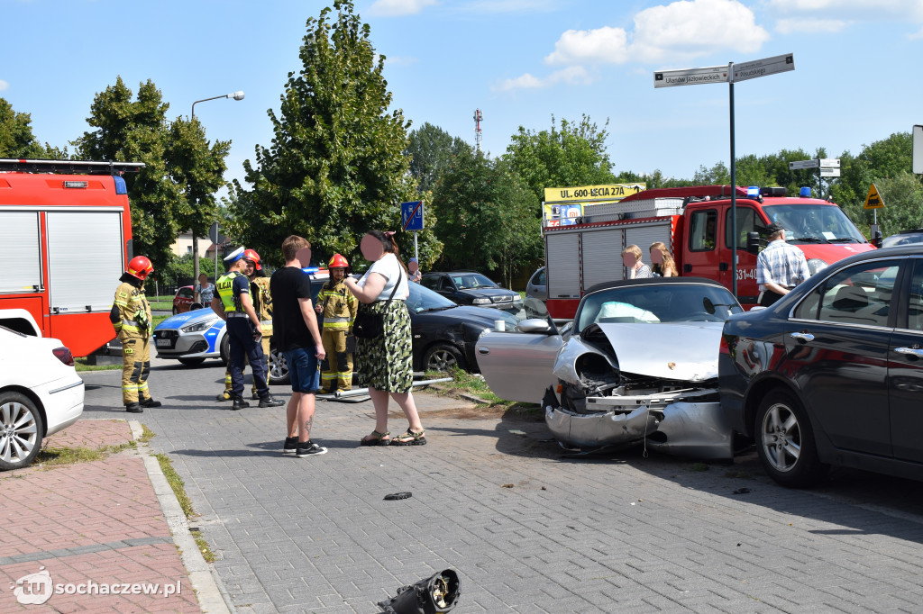 Zderzenie trzech aut na Piłsudskiego