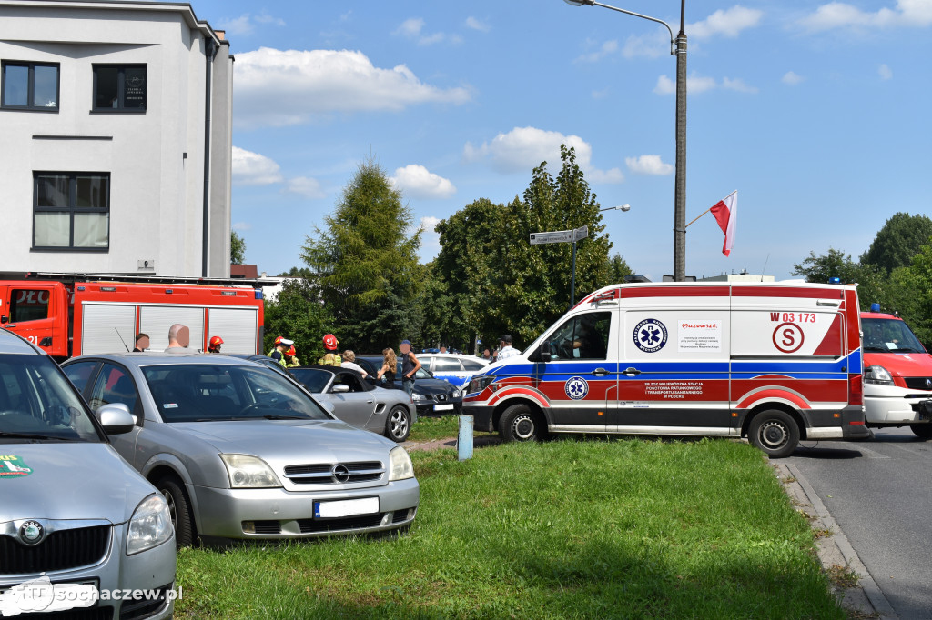 Zderzenie trzech aut na Piłsudskiego