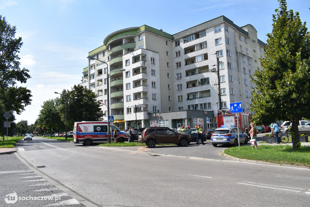 Zderzenie trzech aut na Piłsudskiego