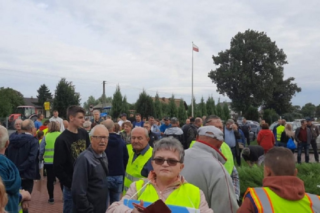 Protest przeciw CPK na węźle Wiskitki
