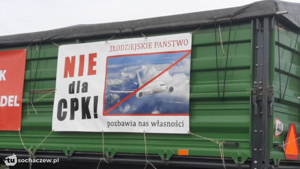 Protest przeciw CPK na węźle Wiskitki