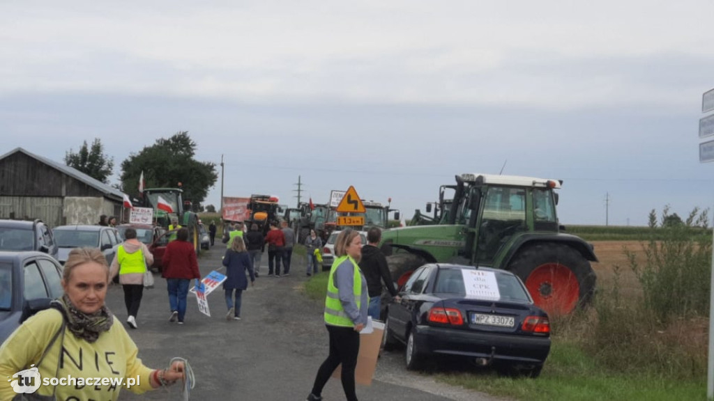 Protest przeciw CPK na węźle Wiskitki