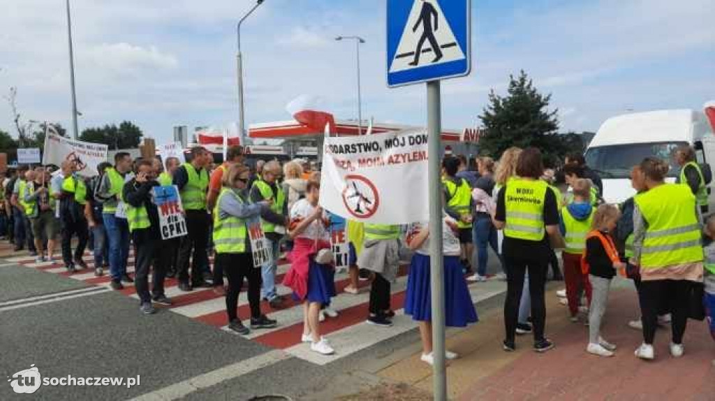 Protest przeciw CPK na węźle Wiskitki