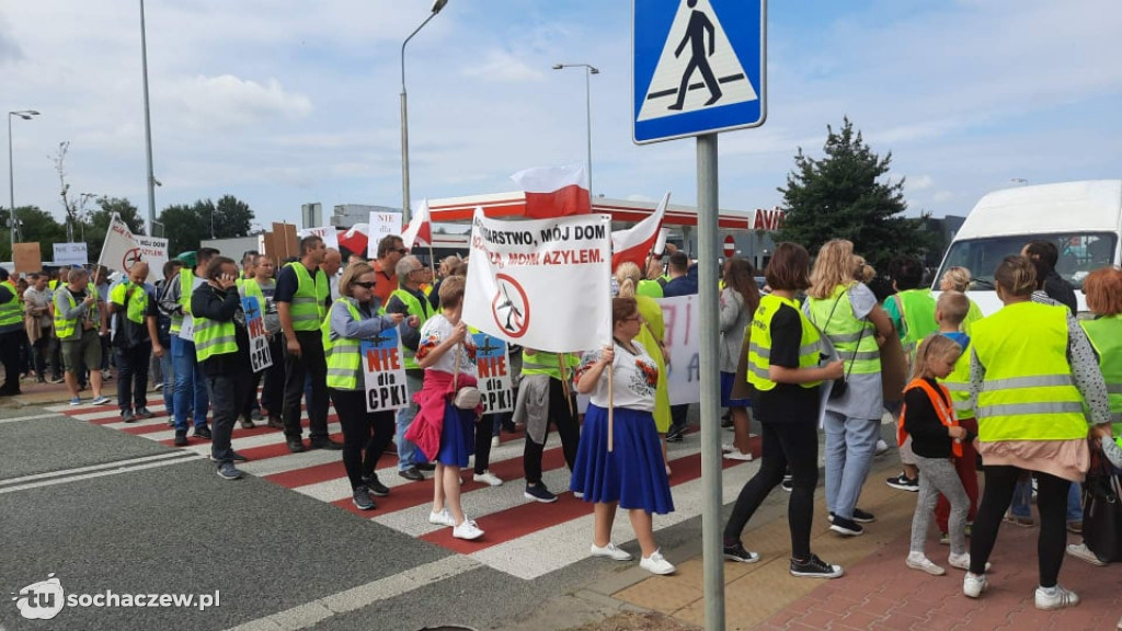 Protest przeciw CPK na węźle Wiskitki