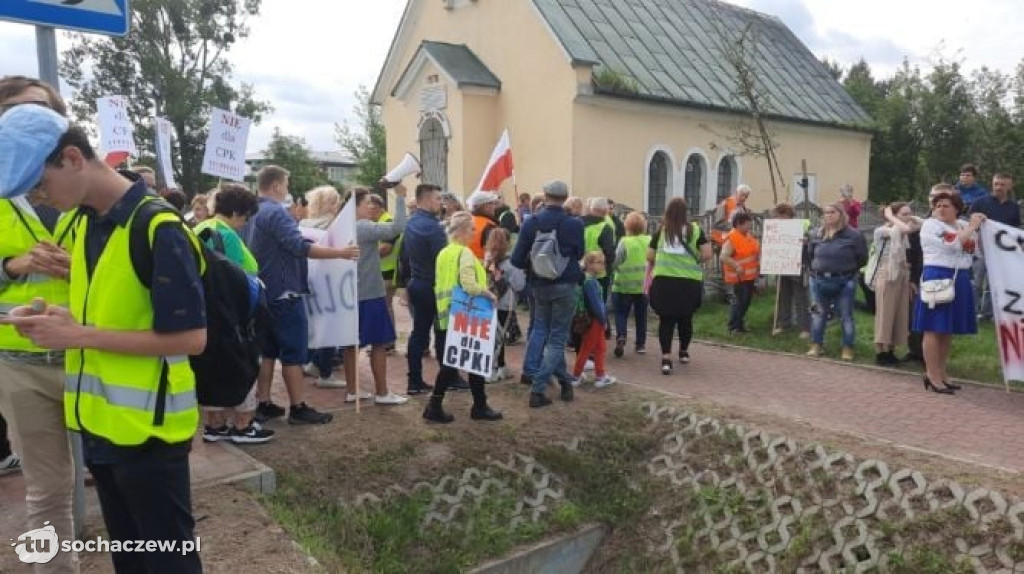 Protest przeciw CPK na węźle Wiskitki
