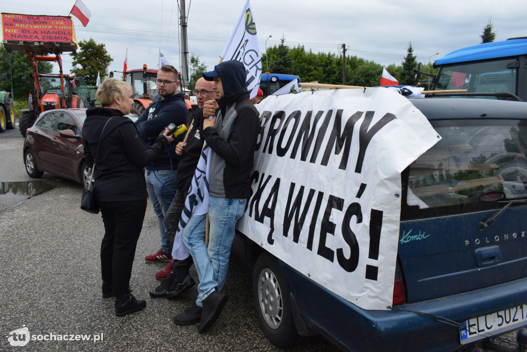 Kuznocin: protestują rolnicy i przeciwnicy CPK