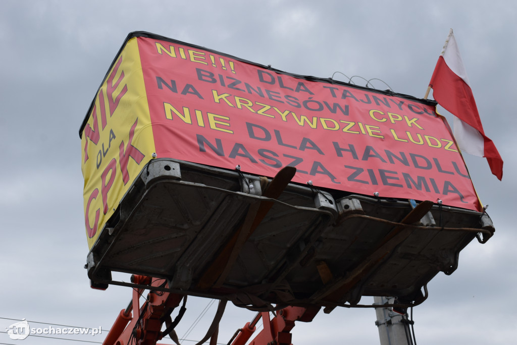 Kuznocin: protestują rolnicy i przeciwnicy CPK