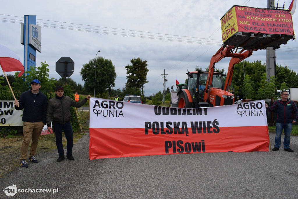 Kuznocin: protestują rolnicy i przeciwnicy CPK
