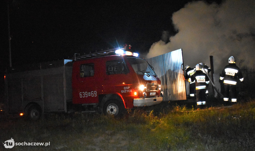 Pożar na cmentarzu w Giżycach