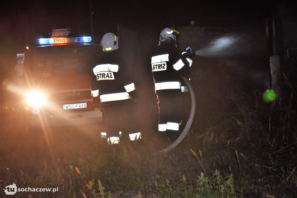 Pożar na cmentarzu w Giżycach